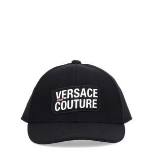 VERSACE JEANS COUTURE Logo Patch Baseball Cap Men BLACK Hats & Caps